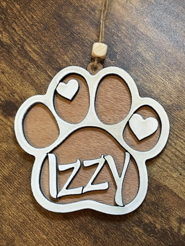 Paw Print With Hearts Ornament / Magnet