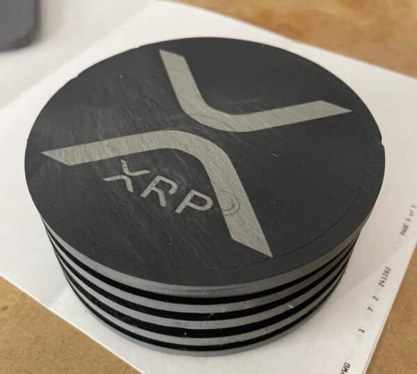 Crypto currency engraved slate coaster